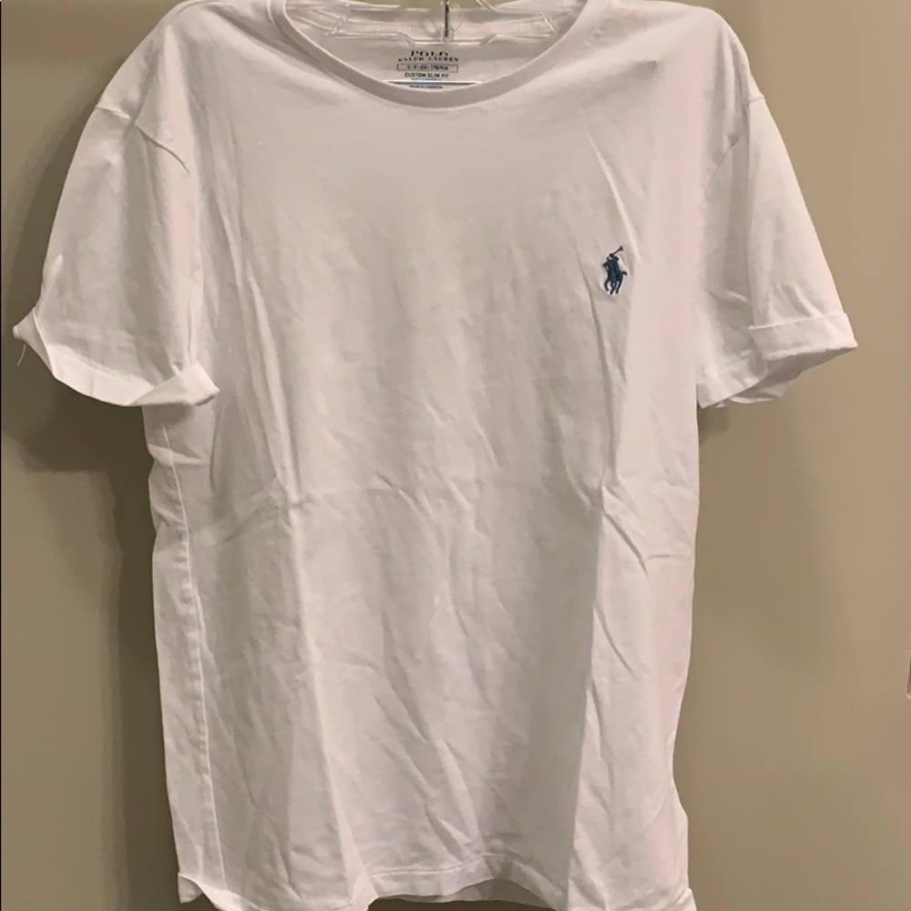 White polo T-shirt slim fit